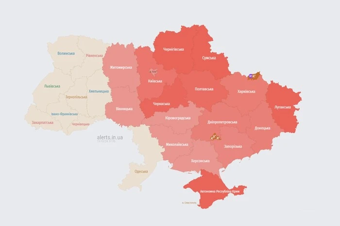 Моніторинг повітряних тривог в Україні онлайн на 31 липня 2026 року